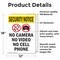 Signmission No Camera No Video With Symbol OSHA Security Notice Sign, Vinyl Decal, 12in W x 18in L, 2PK OS-2PACK-SN-D-1218-V-11720 - alternate 5